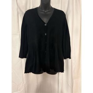 Beautiful WOMENS J JILL SILK/COTTON BLACK CHARCOAL blouse size large Good Condit